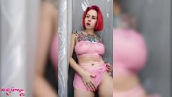 Sexy tattooed girl sensual play pussy sex toy